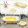 Miniatyrbillede 3 af 11: Rootz Foldbart babybadekar - Vask - NU -SLIP BOADTUB - Komfortabel badekude - 80,5 cm x 55 cm x 20 cm (gul)