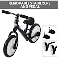 Miniatyrbillede 6 af 10: Rootz Børnebalancecykel - Lærercykel - Børnecykel med træningshjul og pedaler - Sædehøjdejusterbar - Sort