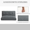 Miniatyrbillede 6 af 10: Rootz Elegant Grey Chauffeuse Gulvsofa - Justerbar afslappende stol - Læselænestol - Metalstruktur - 100L x 71W x 54H cm