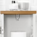 Miniatyrbillede 6 af 8: Rootz smalt toiletpapirskab - Badeværelsesopbevaring - Pladsbesparende - MDF-konstruktion - Skimmelmodstandsdygtig - Luftgennemtrængelige lameller - 2