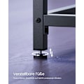 Miniatyrbillede 9 af 9: Rootz Black Desk - Skrivebord - Studiebord - Spånplade og stål - Rummelig overflade - Nem montering - 60cm x 120cm x 76cm