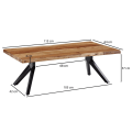 Miniatyrbillede 5 af 6: Rootz Sofabord - Massivt træ Sofabord - Massivt akacietræ - 115 x 37 x 64 cm - Design - Sofabord - Brun - Sort