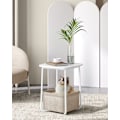 Miniatyrbillede 2 af 7: Rootz sidebord - endebord - natbord - spånplade stål polyester - 40 cm x 40 cm x 50 cm - mat hvid kamelbrun
