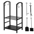 Miniatyrbillede 2 af 5: Rootz 2-hylde brændestativ - Brændestativ - Brændeholder - Metalkonstruktion - Organiseret og stabil opbevaring - Indendørs og udendørs brug - 46 cm x