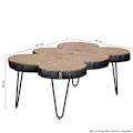 Miniatyrbillede 1 af 6: Rootz Sofabord - Sofabord - Massivt træ - Acacia - Træstamme - Brun - Metal - 115 x 70 x 40 cm