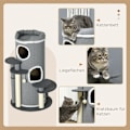 Miniatyrbillede 5 af 10: Rootz PawHut Cat Tree - Ultimativt kradsestolpe - Katteklatretårn - Multi-Level - Holdbart sisalreb - Blødt plysstof - Ø57 x 99H cm