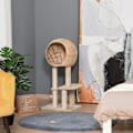 Miniatyrbild 2 av 8: Rootz Cat Tree Skrapstolpe - Beige - Konstruerat trä, plysch, Sisal - 18,89 cm x 15,74 cm x 39,37 cm