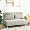 Miniatyrbillede 2 af 11: Rootz Sovesofa - Daybed - Cabriolet sofa - Stof i hørlook - Bøgetræben - Grå - 141 cm x 90 cm x 81 cm