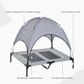 Miniatyrbillede 4 af 9: Rootz Pet Bed - Hundeseng - Udendørs hundeseng - Seng med baldakin - UV-beskyttelse - Åndbar - Grå - 92 X 76 X 90 Cm