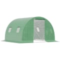 Miniatyrbillede 1 af 7: Rootz Drivhus - Poly Drivhus - Walk-in Poly Tunnel - Med 4 vinduer - Frostbeskyttelse - Mørkegrøn - 3L x 3W x 2H m