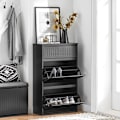 Miniatyrbild 3 av 9: Rootz Shoe Tipper Cabinet - Skoställ - Skoförvaringsorganisator - Mångsidig förvaring - Enkel montering - Slitstarkt MDF-material - 61cm x 101cm x 26c