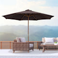 Pikkukuva 2 / 7: Rootz Garden Parasol - Ulko sateenvarjo - Auringonvarjo - Auringonsuojaus - Eksoottinen bambupuulahva - Ø 3M x 2,5m - ruskea väri