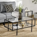 Miniatyrbillede 2 af 6: Rootz Sofabord - Sidebord - Med glasplade - Bord - Med 3 hylder - Hærdet glas/stål - Gennemsigtig/Sort - 100 x 55 x 45,5 cm