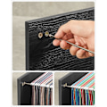 Miniatyrbillede 4 af 8: Rootz rullebeholder - Opbevaringsvogn - Organizer - Spånplade og metal - 40 cm x 80 cm x 66 cm - Sort med træfinish - Letvægts - Nem montering - Høj v
