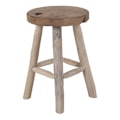 Miniatyrbild 3 av 3: Rootz Teak Stool - Rustic Seat - Natural Finish - Sustainable Teak Wood - Ø30x45cm - Lägger till organisk stil - Monterad