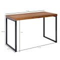 Miniatyrbillede 4 af 7: Rootz skrivebord sheesham massivt træ - metal 117x59x76,5 cm computerbord - Design kontorbord lille mørkt - Laptop bordstudie