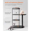 Miniatyrbillede 3 af 6: Rootz Classic sort kradsestolpe - Kattetræ - Klatretårn - Stålramme - Spånpladeplatforme - Sisalreb - 80 cm x 43 cm x 111 cm - 15,4 kg - 60 kg Maks. b