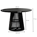 Miniatyrbillede 4 af 7: Rootz spisestuebord - moderne rundt køkkenbord - massivt træ, håndlavet - unikt design, holdbart, let at samle - 120 cm x 120 cm x 77 cm - sort