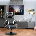 Miniatyrbillede 2 af 5: Rootz Gaming Chair - Integrerede højttalere - Vipbart ryglæn - Sort + Hvid - 69 x 73 x 118 cm