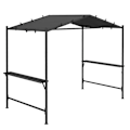 Pikkukuva 1 / 7: Rootz Grill Teltta - BBQ-paviljonki - Grillikatto - Säänkestävä - Maapiikit - Sivutaskut - Teräs-polyesteri - Tummanharmaa - 277 X 149 X 230 cm