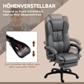 Miniatyrbillede 5 af 11: Rootz Justerbar drejestol - Kontorstol - Ergonomisk hvilestol - Massagefunktion - Faux læder - 68,5x68,5x113-121cm