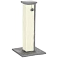 Miniatyrbild 6 av 7: Rootz Cat Scratching Post with Toy Ball - Cat Scratcher - Plysch - Sisal - Hängande boll - Kräm + Grå - 41cm x 41cm x 81cm