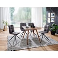 Miniatyrbillede 6 af 7: Rootz spisebord 80 x 80 x 76 cm Sheesham rustikt massivt træ - Design landsted spisebord - Bord til spisestue firkantet - 4 personer
