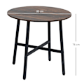 Miniatyrbillede 3 af 7: Rootz Spisestuebord - Industriel stil - Køkkenbord - Rundt med stålben - Rustik Brun - Φ80 x 76H cm