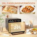 Pikkukuva 4 / 10: Rootz Mini Oven Air Fryer - Retro leivänpaahdin - Monitoimiliesi - 17 esiasetusta - 20L Tilavuus - 40-220°C - 36cm x 37cm x 34,5cm