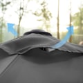 Miniatyrbillede 6 af 7: Rootz 3m Ø Grå Parasol - Udendørs paraply - Solskærm - UPF 50+ - 2,4m Højde - Rustfrit stål Mast - Ventilationsåbninger