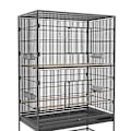Pikkukuva 6 / 6: Rootz-lintuhäkki - Sisältää ahvenet - Lintulelu - Irrotettava alusta - 1 hylly - Harmaa - 94L x 57L x 153K cm