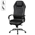 Miniatyrbild 3 av 7: Rootz Executive Chair - Kontorsstol - Äkta läder - Armstöd i aluminium - Ergonomisk design - Andas - 126cm x 70cm x 70cm