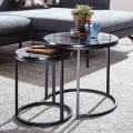 Miniatyrbild 6 av 7: Rootz design sidobord set om 2 svart marmor ser runt - Soffbord 2-delad metallram - Små vardagsrumsbord - Moderna häckbord