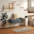 Miniatyrbillede 2 af 10: Rootz polstret opbevaringsbænk - Accentbænk - Siddebænk - Moderne Scandi Design - Rigelig opbevaring - Komfortable siddepladser - 79,5 cm x 37,5 cm x