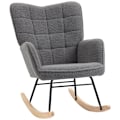 Miniatyrbild 1 av 6: Rootz gungstol - Retro massivt trä - Avkopplande stol - Bokträ - Mjuk stoppning - Elegant design - Stål - Mörkgrå - 71L x 92W x 101H cm