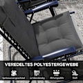 Miniatyrbillede 5 af 10: Rootz 2 stykker Sun Lounger Set - Garden Lounger Puder - polstrede puder - Vandafvisende, fade -resistent - 50x116x5 cm - Grå