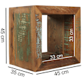 Miniatyrbild 5 av 7: Rootz Sidobord Shabby-Chic Recycling Mango massivt träbord brun Litet bord 45x45x35cm Design Cube