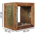 Miniatyrbillede 5 af 7: Rootz Sidebord Shabby-Chic Genbrug Mango massivt træ bord brun Lille bord 45x45x35cm Design Cube