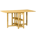 Miniatyrbillede 1 af 6: Rootz Foldebord - Spisebord - To foldbare sider - To hylder - Justerbare fødder - Bambus - 149,5 x 80 x 73,5 cm