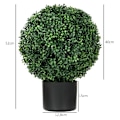 Miniatyrbild 3 av 10: Rootz konstgjorda växter - Sfäriska buxbom - UV-skydd - Högkvalitativ plast - Evergreen Flair - 52cm x Ø40cm - Orange Kruka
