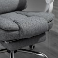 Miniatyrbild 5 av 5: Rootz kontorsstol - Utfällbart fotstöd - Executive Chair - Datorsvängbar rullande - Justerbart ryggstöd - Task Recliner Home - Linnelook - Grå - 65L x
