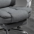 Miniatyrbillede 5 af 5: Rootz Kontorstol - Fold-out fodstøtte - Executive Chair - Computer drejelig rullende - Justerbart ryglæn - Task Recliner Home - Linen Look - Grå - 65L