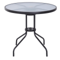 Miniatyrbillede 1 af 7: Nancy's Jesup Tuintafel - Balkontafel - Bistrotafel - Parasolgat - Gehard Glas - Metaal - Sort - 80 x 80 x 72 cm