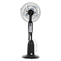 Pikkukuva 7 / 7: Rootz Stand Fan - Water-cooled Stand Fan - Pedestal Fan - Fan With Mist Function - Fog Function - Metal + Silver - Black