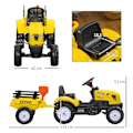 Miniatyrbillede 3 af 5: Rootz pedaltraktor med anhænger - Værktøj - Horn - Til børn fra 3 år og derover - Metalramme - Sort og gul - 133 x 42 x 51 cm