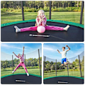 Miniatyrbillede 2 af 7: Rootz Trampolin - Udendørstrampolin - Børnetrampolin - Minitrampolin - Trampolinpark - Hoppetrampolin - Sort/grøn - 366 cm