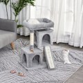Miniatyrbillede 2 af 9: Rootz Cat Tree - Katteklatretræ - Sisalstolper - Kattekradsestolpe - Lysegrå - 59 x 39 x 83 cm