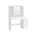 Miniatyrbillede 1 af 10: Rootz Toiletbord med LED-lys - Sminkebord - Makeup skrivebord - Moderne - Cloud White - 120cm x 60cm x 75cm