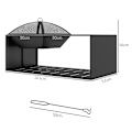 Miniatyrbillede 3 af 6: Rootz BBQ Grill - 4 hovedbrændere - Sidekroge - 1 varmeplade - Sidebord - Bundhylde - Krydderihylde - Galvaniseret stål - Rustfrit stål - Sort-sølv -