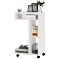 Miniatyrbillede 1 af 10: Rootz sidebord - C -formet serveringsbil - mobilarrangør - 4 hjul - effektiv opbevaring - 40 x 30 x 69 cm, robust spånplade, hvid